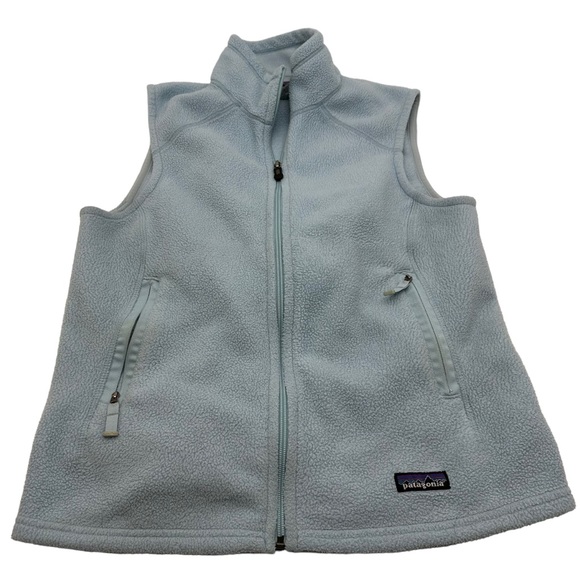 Patagonia Vest Womens Medium Synchilla Full Zip Blue Hiking Fleece Minimalist - Picture 1 of 11